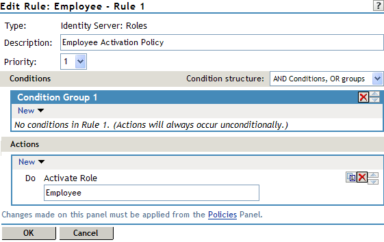 Activation role policy