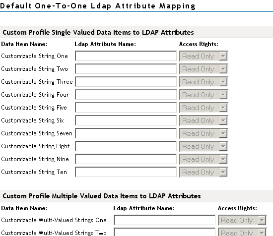 One-to-One attribute map