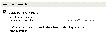 The Maximum Concurrent Persistent Searches field