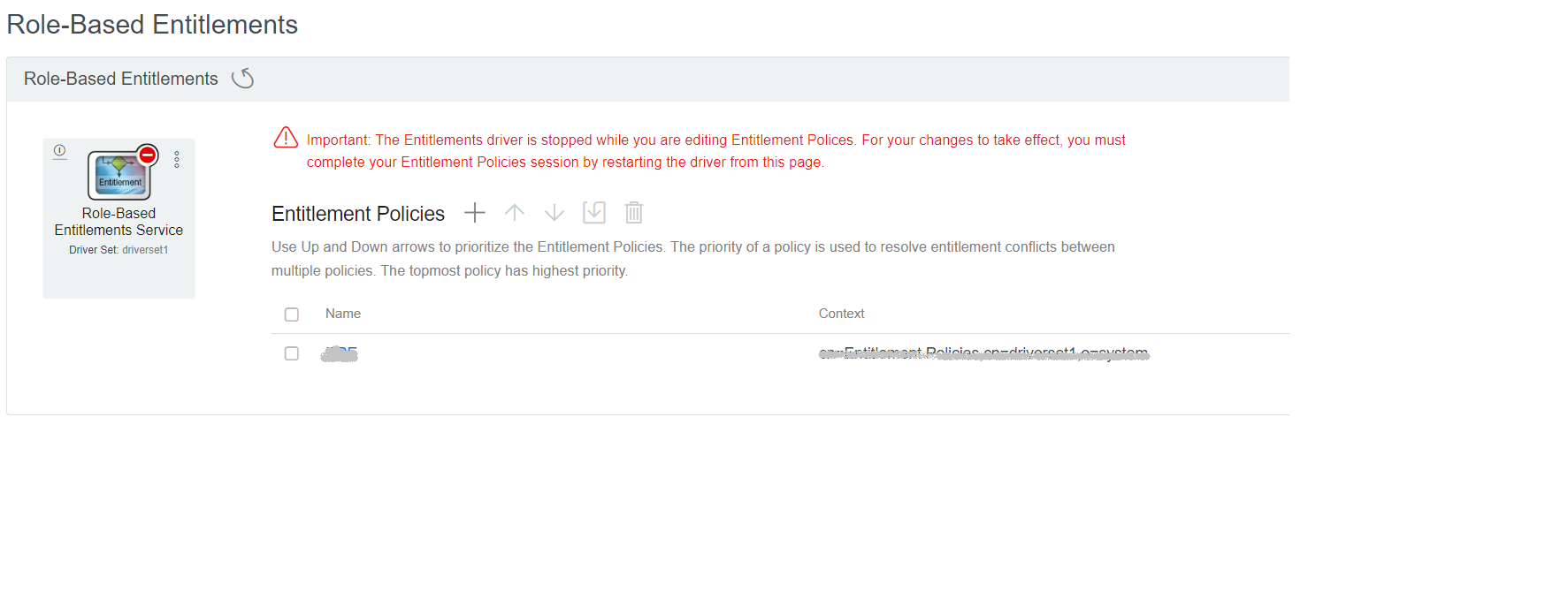 List of Entitlement Policies