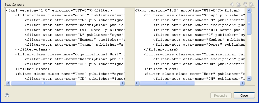 Code differences highlighted