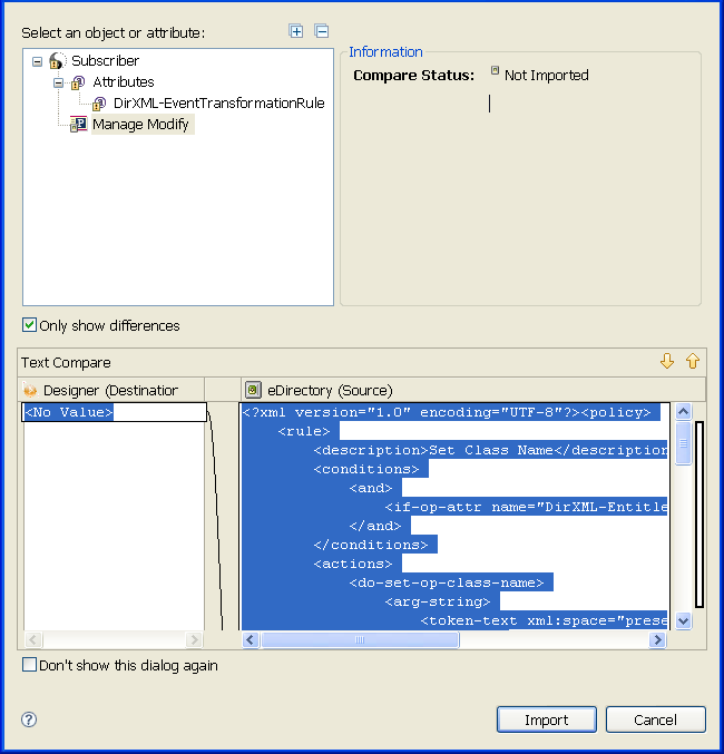 The Import Summary window