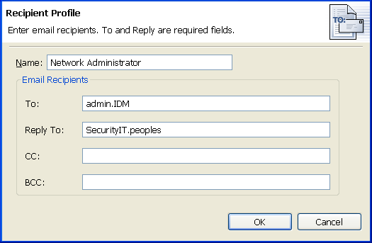 Creating a mail recipient profile