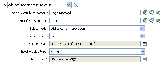 Add destination attribute value