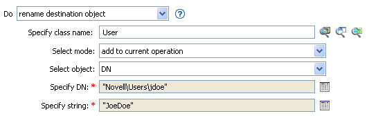 Rename destination object