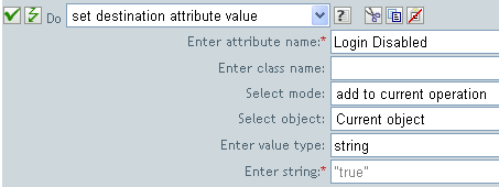 Set destination attribute value