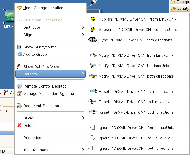 The Dataflow menu option