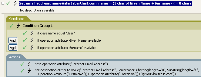 Policy to set email address