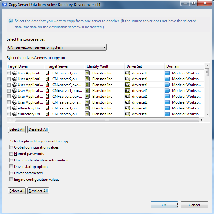 Migrating server data for a driver.