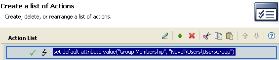The actions adds the user object to the UsersGroup