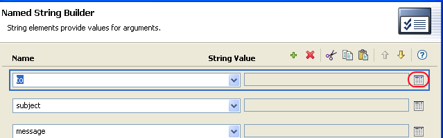 Launching the Argument Builder to create the value for the string