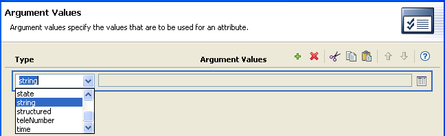 Selecting the type of value