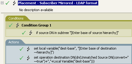 Placement - Subscriber Mirrored - LDAP format