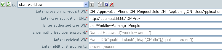 Start workflow