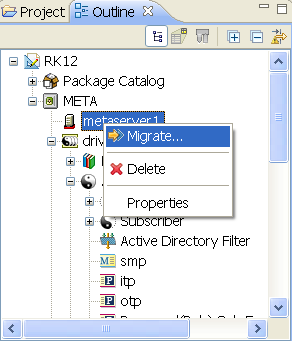Select Migrate to launch the Server Migration wizard