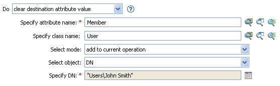 Clear destination attribute value