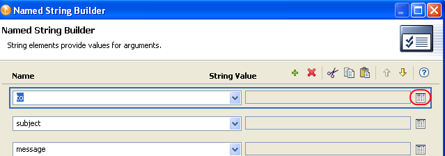 Send Email action named strings