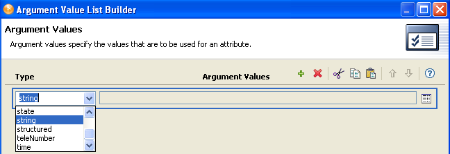 Selecting the type of value