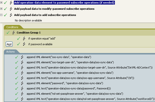 Policy checks to see if a password is available when an object is added