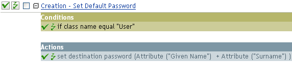 Policy to set default password
