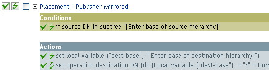 Placement - publisher mirrored