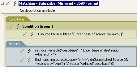 Matching subscriber mirrored