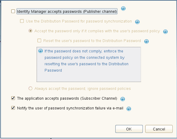 Password synchronization options
