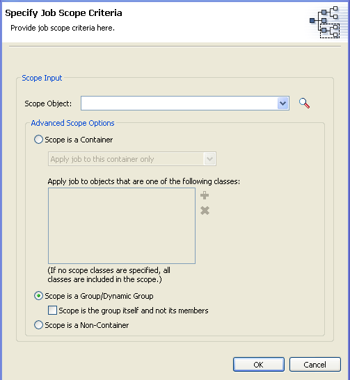 Specifying the job scope criteria