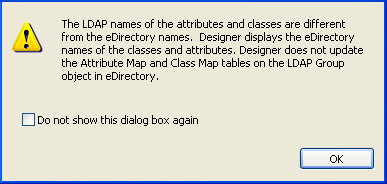 The Warning dialog box