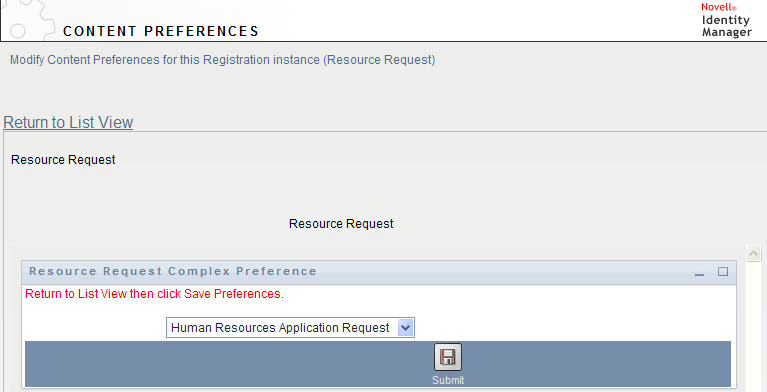 Return to the List View