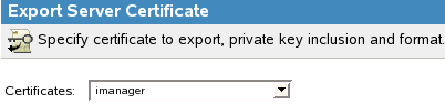 Select the imanager certificate
