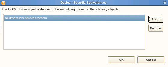 Security Equivalences dialog