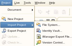 Importing a project from the file system
