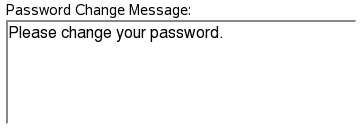 Password change message