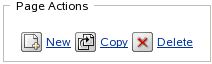 Page Actions options