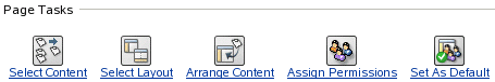 Page Tasks options