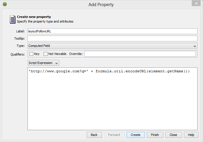 Add Property Dialog