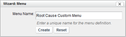 Start of the Create New Menu Wizard