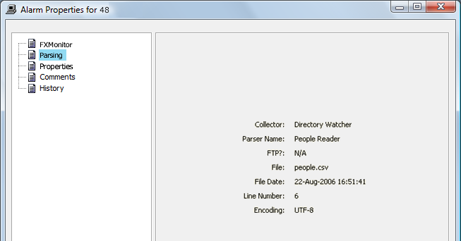 Alarm Parsing Properties