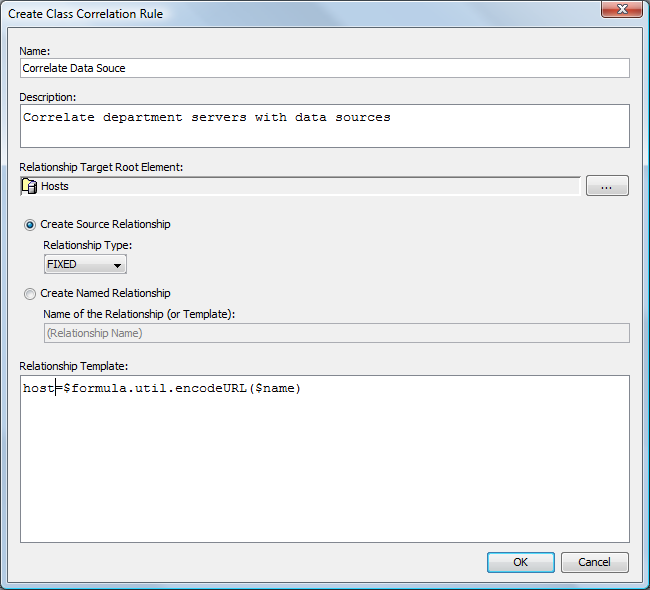 Create Class Correlation Rule Dialog Box