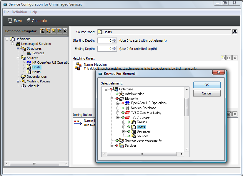 Browse for Element Dialog Box