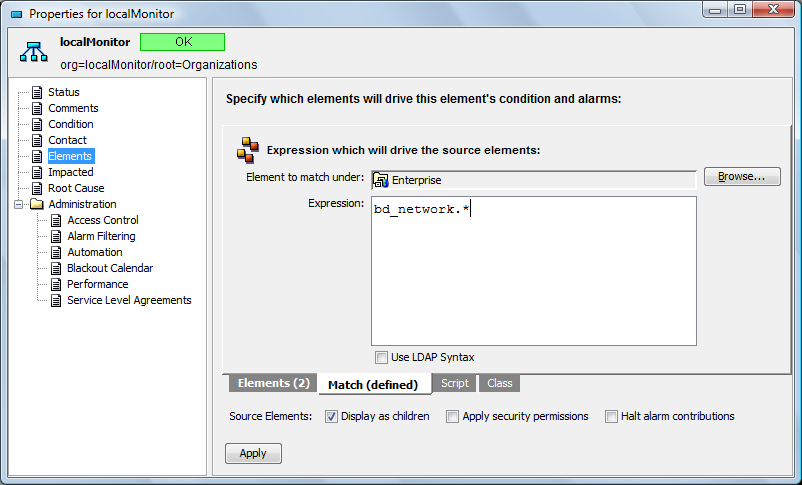 Add Service Model Element View