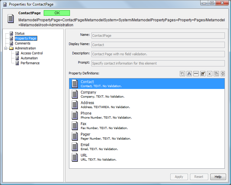 Properties Dialog Box
