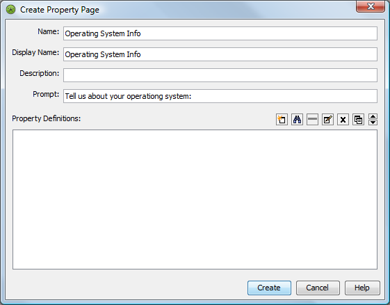 Create Property Page Dialog Box
