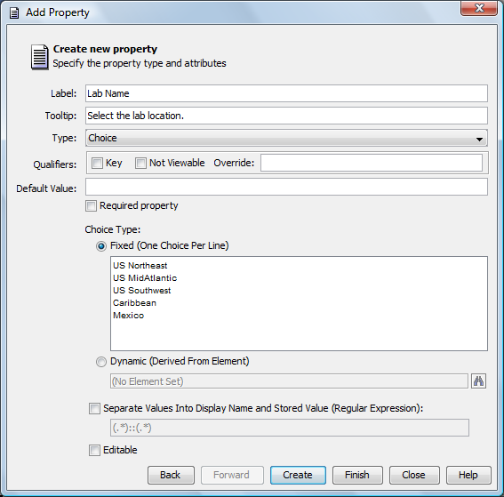 Add Property Dialog Box