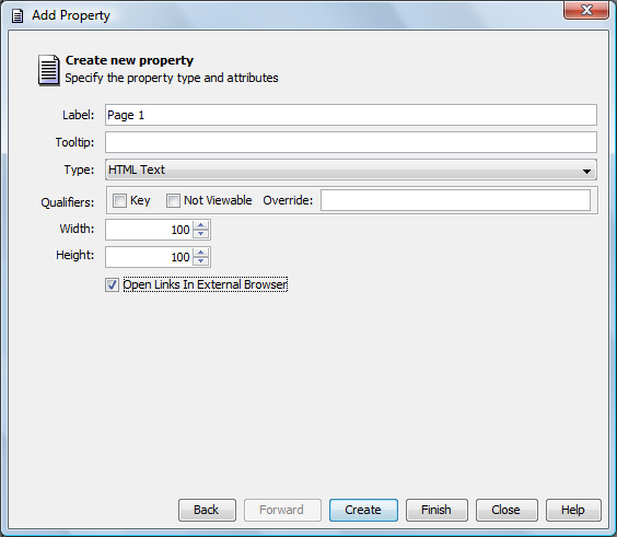Add Property Dialog Box