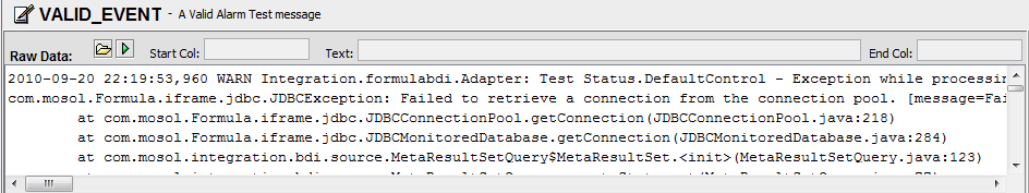 Ruleset Editor: Sample raw data loaded