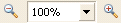 Zoom Out, Zoom Percent, Zoom In icons