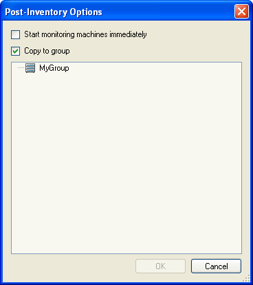Post-Inventory Options dialog box