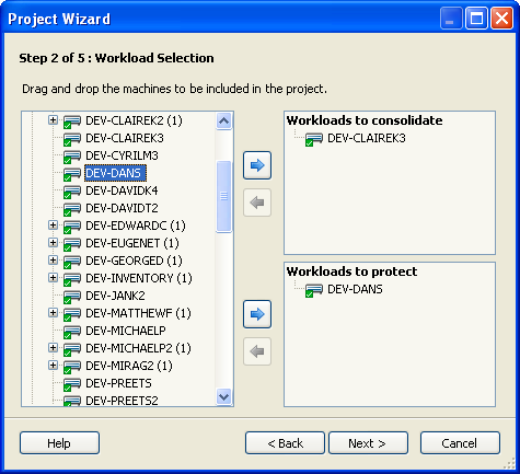 Project Wizard dialog box